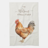 Family Farm Rustic Chicken Country Farm  キッチンタオル (縦)