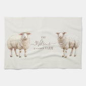 Family Farm Rustic Sheep  キッチンタオル (横)