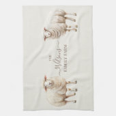 Family Farm Rustic Sheep  キッチンタオル (縦)