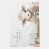 Family Farm Rustic Sheep  キッチンタオル (縦)