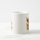 Family Farm Rustic Sunflower Highland Cow コーヒーマグカップ (中央)