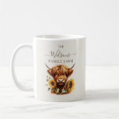 Family Farm Rustic Sunflower Highland Cow コーヒーマグカップ (左)