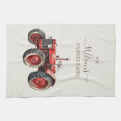 Family Farm Rustic Vintage Red Tractor キッチンタオル (横)