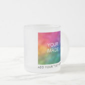 Family Father Mother Imageフォトビジネスロゴの追加 フロストグラスマグカップ (正面右)