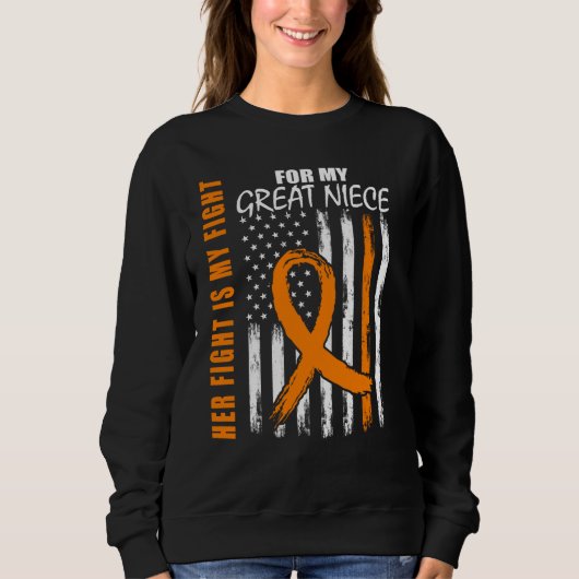 Family Fight Great Niece Leukemia Awareness USA Fl スウェットシャツ (正面)