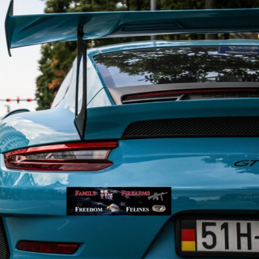 family, firearms, freedom and felines bumper stick バンパーステッカー
