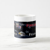 family, firearms, freedom and felines mug コーヒーマグカップ (中央)