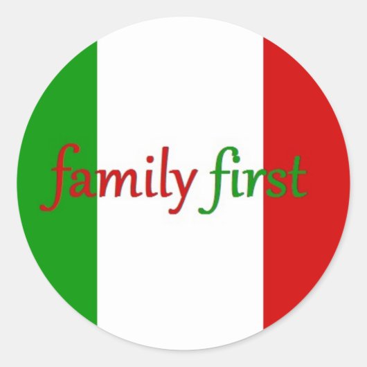 FAMILY FIRST – イタリア/メキシコ/ファミリー ラウンドシール (正面)