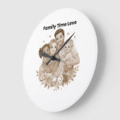 Family First Always – Emotional Love Quote ラージ壁時計 (傾斜)