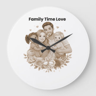 Family First Always – Emotional Love Quote ラージ壁時計