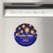 Family Floating Lanterns Theme Park Vacation マグネット (インサイチュ (食洗機))