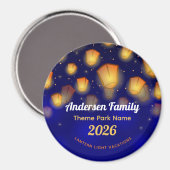 Family Floating Lanterns Theme Park Vacation マグネット (正面/裏面)