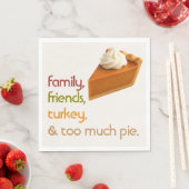 Family, Friends, Turkey, Pie Modern Thanksgiving スタンダードランチョンナプキン (インサイチュ)