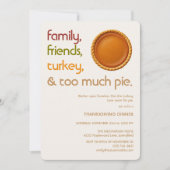 Family, Friends, Turkey, Pie Modern Thanksgiving 招待状 (正面)