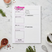 Family Full Page Papers | Blank Recipe Pages  ノートパッド