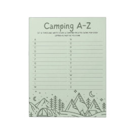 Family Fun Camping A–Z Game ノートパッド