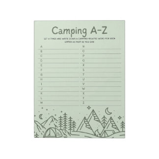 Family Fun Camping A–Z Game ノートパッド