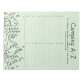 Family Fun Camping A–Z Game ノートパッド (正面)