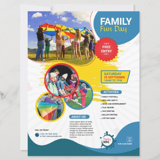 Family Fun Day Flyer Template (正面)