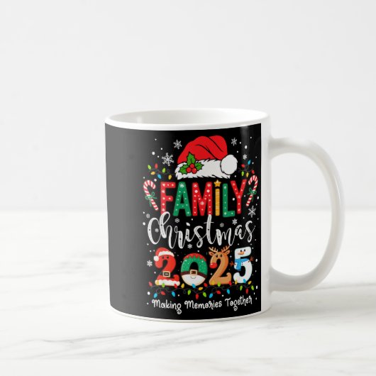 Family Funny Christmas Matching 2025 Santa Tee Paj コーヒーマグカップ (右)