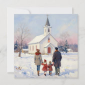 Family going to Church on Christmas Day シーズンカード (正面)