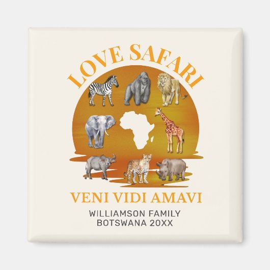 Family Group LOVE SAFARI Souvenir マグネット (正面)