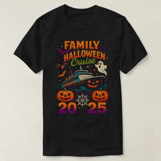Family Halloween Cruise 2025 Family Crew Tシャツ (デザイン正面)