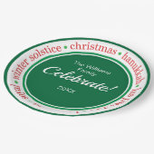 Family Holiday Party Plates ペーパープレート (アングル)