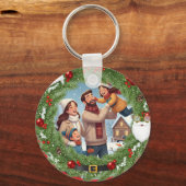 Family in the Snow Ornament & Keychain – Christmas キーホルダー (正面)