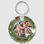 Family in the Snow Ornament & Keychain – Christmas キーホルダー (裏面)