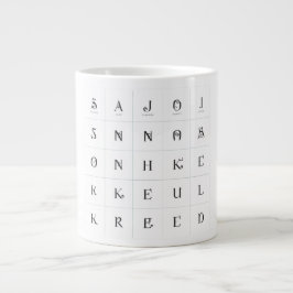 Family Initials Grid Personalized Multi-Initial Cu ジャンボコーヒーマグカップ