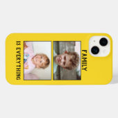 Family is everything 2 photos of your kids yellow iPhoneケース (裏面横)