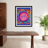 Family Is Everything Floral Pink Inspiring ポスター