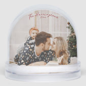 Family is Forever Red Script Christmas Snow Globe (正面)