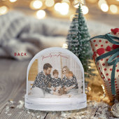 Family is Forever Red Script Christmas Snow Globe