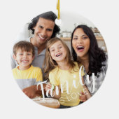 FAMILY IS LOVE (on back) 2-Photo Green/Black Plaid セラミックオーナメント (裏面)