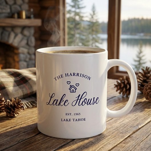 Family Lake House Coastal Custom Decor コーヒーマグカップ
