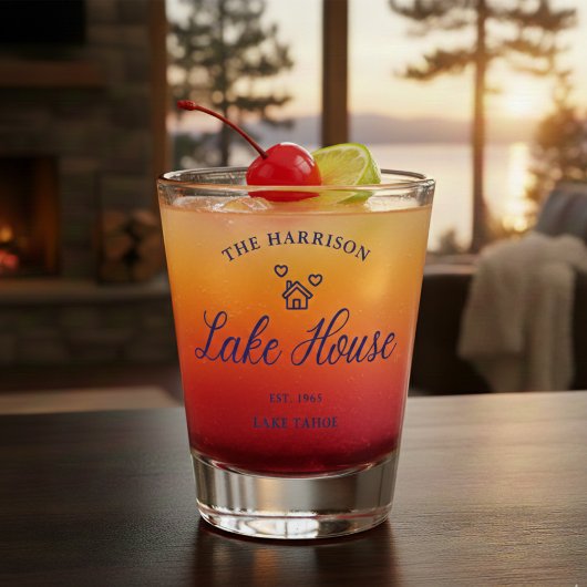Family Lake House Coastal Custom Decor ショットグラス