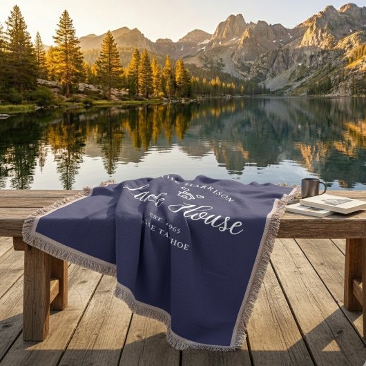 Family Lake House Coastal Custom Decor スローブランケット