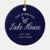 Family Lake House Coastal Custom Decor セラミックオーナメント (正面)