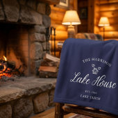 Family Lake House Coastal Custom Decor フリースブランケット