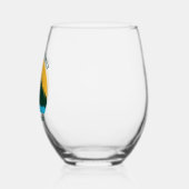 Family Lake House Sunset Personalized ステムなしワイングラス (左)