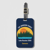 Family Lake Reunion Cute Customized Sunset ラゲッジタグ (正面縦)