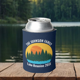 Family Lake Reunion Cute Customized Sunset 缶クーラー