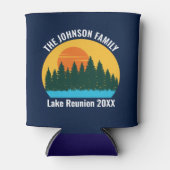 Family Lake Reunion Cute Customized Sunset 缶クーラー (正面)