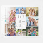 Family Life is the 最高の Life 7 Photo White フリースブランケット (正面(横))