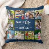 Family Life is the 最高の Life Blue Gray 10 Photo クッション (ブランケット)