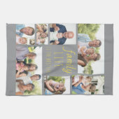 Family Life is the 最高の Life Gray Yellow 7 Photo キッチンタオル (横)