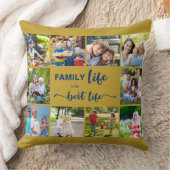 Family Life is the 最高の Life Ochre Blue 10写真 クッション (ブランケット)