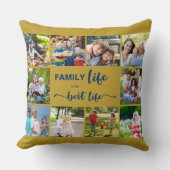 Family Life is the 最高の Life Ochre Blue 10写真 クッション (正面)